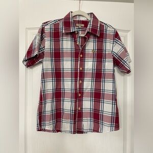 Burberry Red, White, and Blue Plaid Casual Shirt Men’s Small